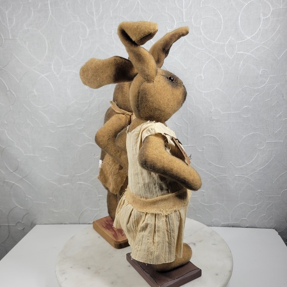 Honey and Me Herbert Haley Bunny Rabbits Folk Art Primitive Easter Spring Decor - Picture 15 of 16